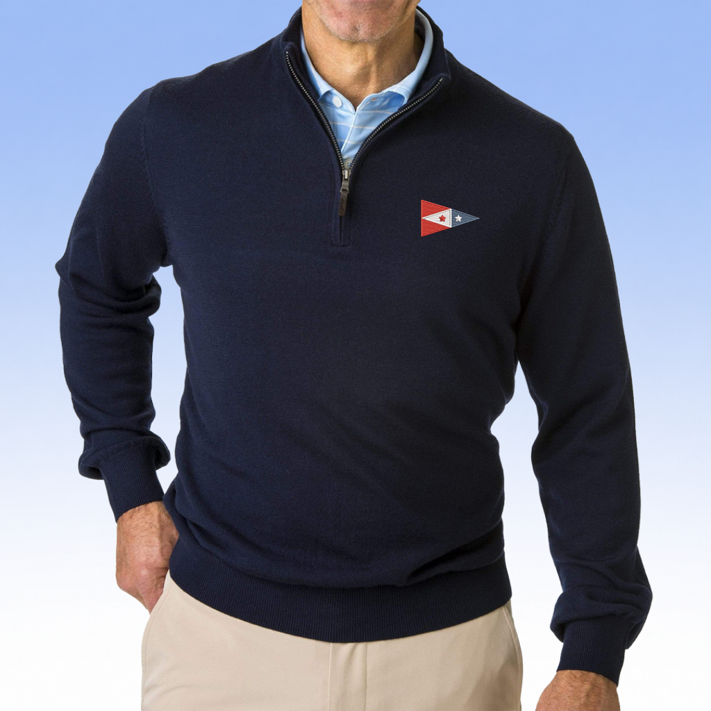 FAIRWAY & GREENE BARUFFA MERINO QUARTER ZIP SWEATER