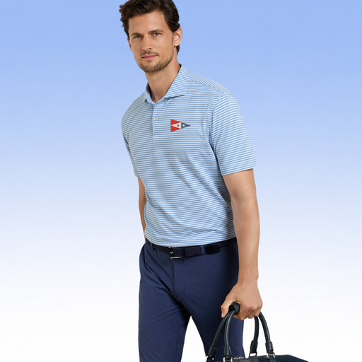 PETER MILLAR ALBATROSS STRIPE COTTON-BLEND PIQUÉ POLO